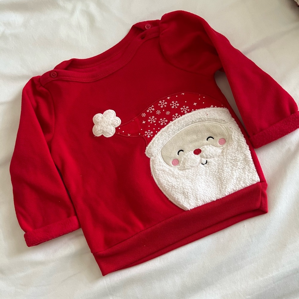 🦋 4 / $15 Toddler Christmas fleece Santa sweater